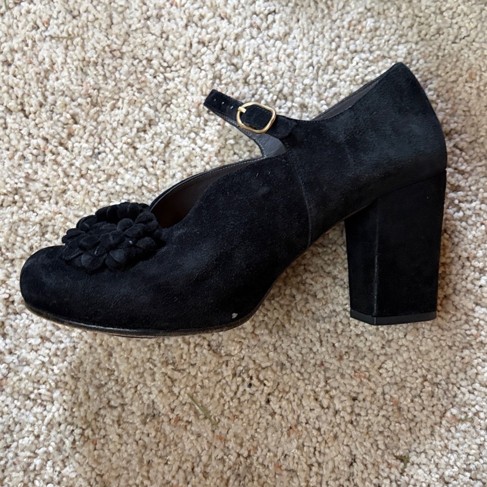 Chie Mihara Mary Jane platform suede high heels ankle strap - Picture 10 of 10